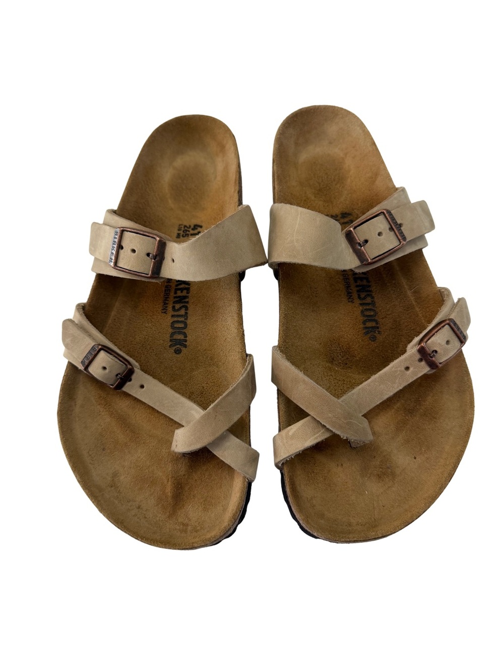 Birkenstock Women’s Mayari Oiled Leather Sandals Tobacco Brown Size 41 EUC!